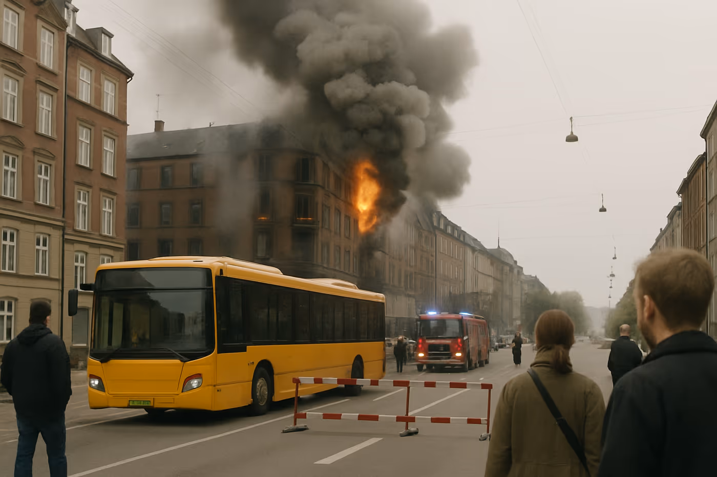 Building Fire on Vesterbrogade Causes Transit Delays in Copenhagen
