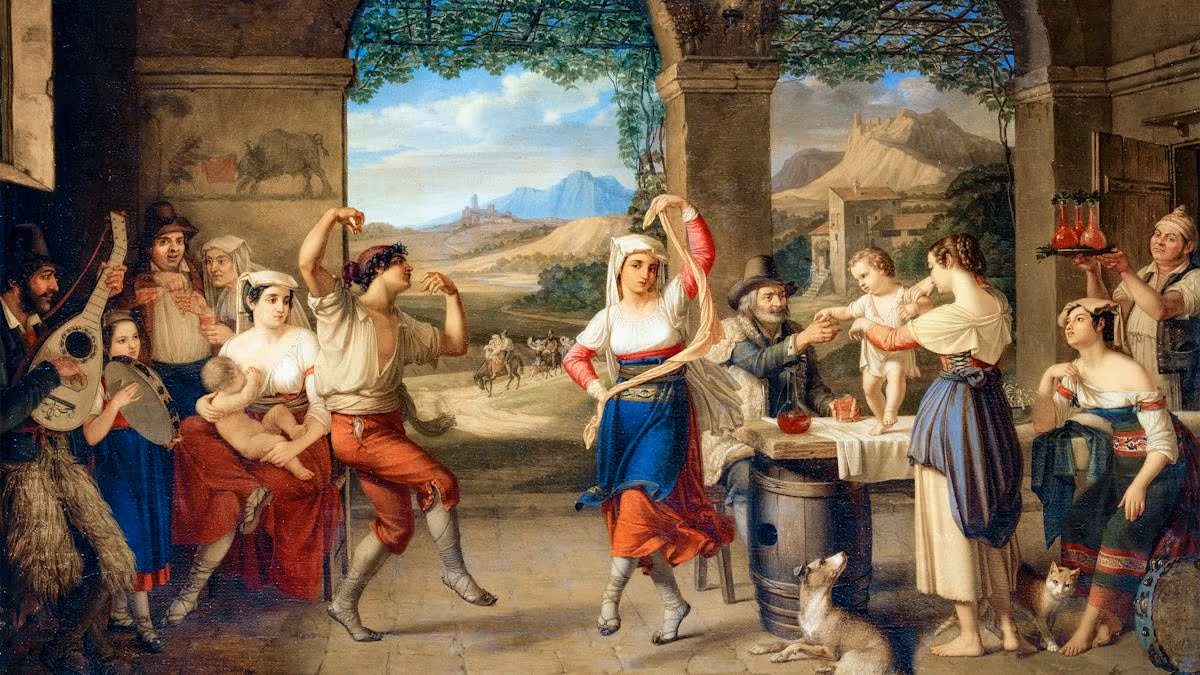 ITALIENSK FOLKEDANS I FORHALLEN